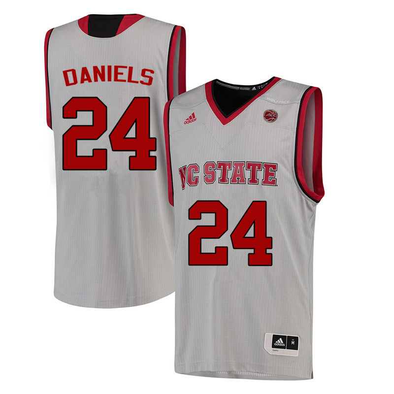 Men NC State Wolfpack #24 Devon Daniels College Basketball Jerseys-White - Click Image to Close